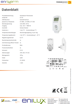 Enilux Steckdosen-Thermostat